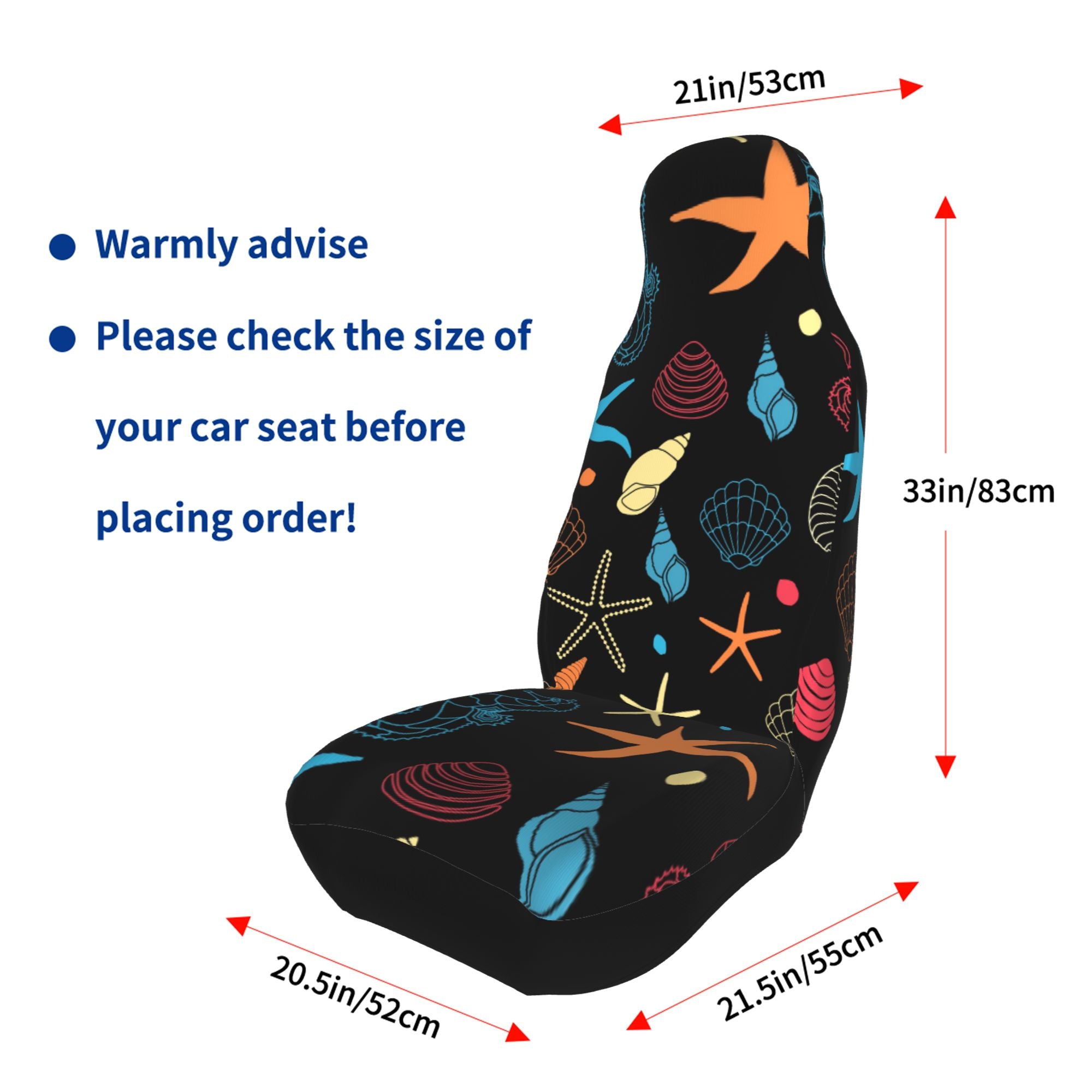 ZICANCN Car Seat Cover Seahorse Starfish Car Front Seat Covers Protectors ， Automotive Seat Covers for Cars Trucks Suv