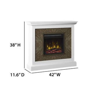 Twin Star Home 42 in. Wall Mantel Freestanding Electric Fireplace in White 18WM631-TPT01S