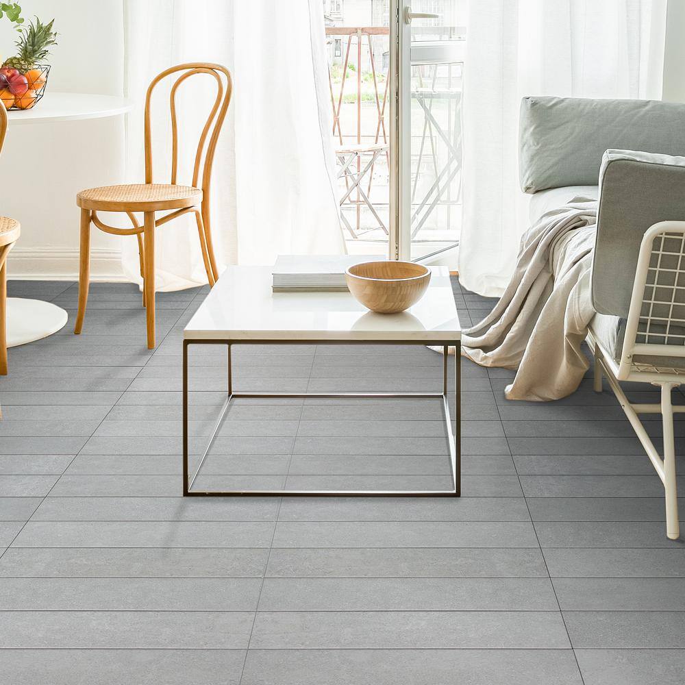 Ivy Hill Tile Sanskrit Gray 3.89 in. x 19.37 in. Matte Porcelain Floor and Wall Tile (7.85 sq. ft.Case) EXT3RD105715