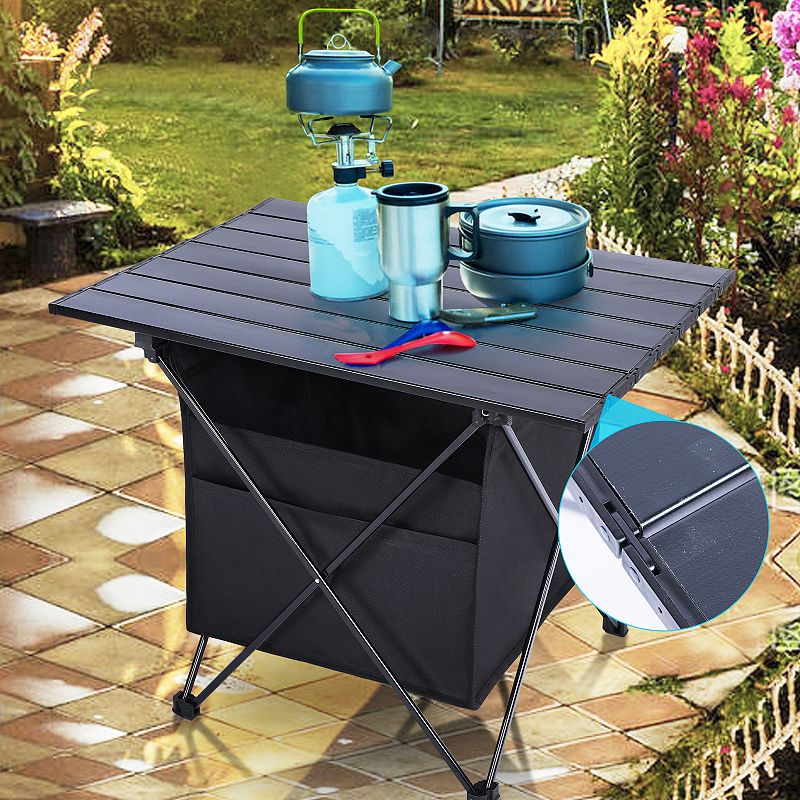 F.C Design Portable Folding Aluminum Alloy Table with High-Capacity Storage and Carry Bag for Camping， Travel， Hiking， Fishing， Beach， BBQ - Medium