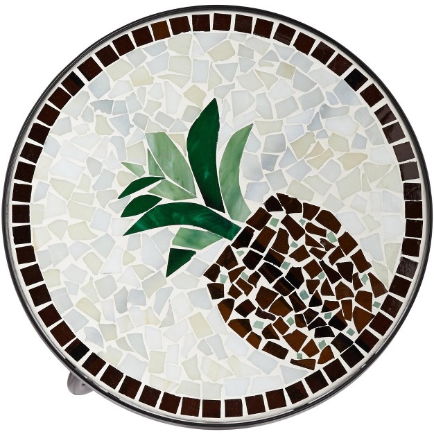 Wide Set Of 2 Beige Mosaic Tabletop For Front Porch Patio Home House