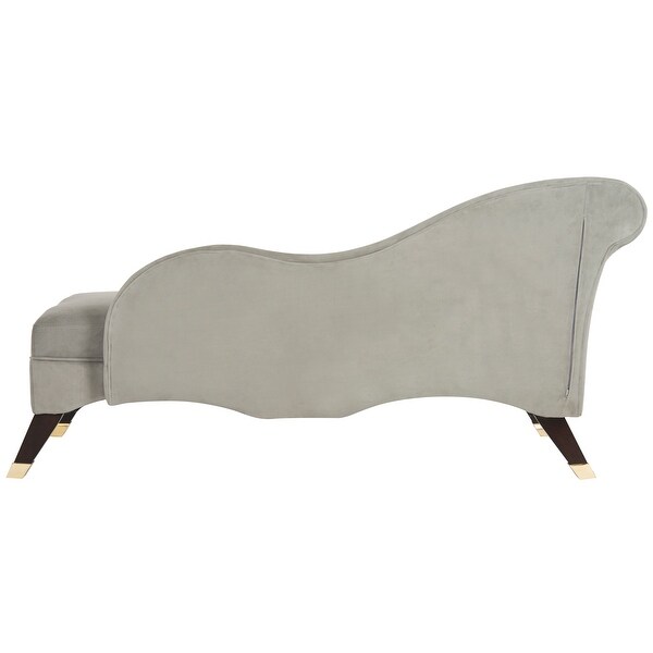 SAFAVIEH Mid-Century Modern Caiden Velvet Grey Chaise with Pillow - 63