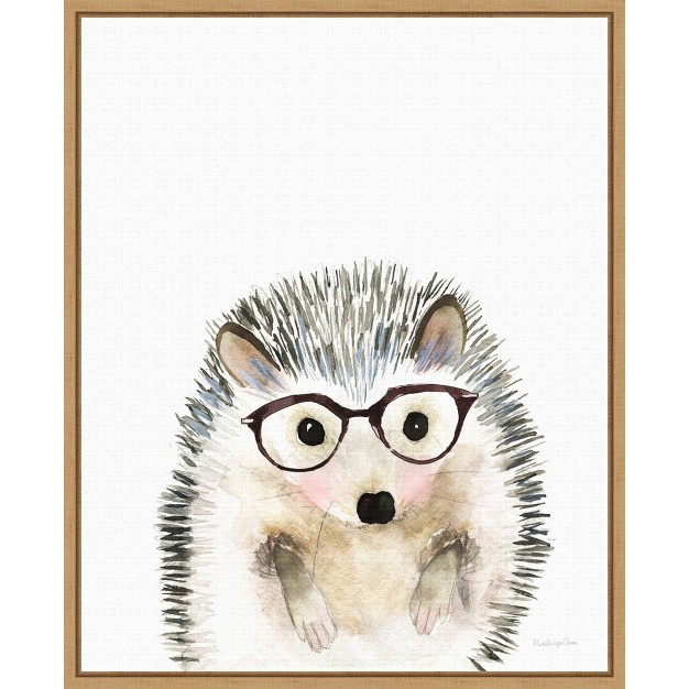 X 20 quot Hedgehog In Glasses By Mercedes Lopez Charro Framed Wall Canvas Amanti Art