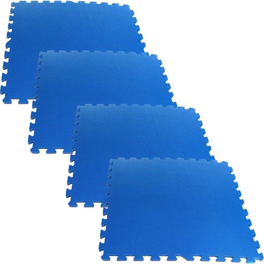 Stalwart Ultimate Comfort Blue 24 in. x 24 in. Foam Garage Floor (4-Pack) 75-6401