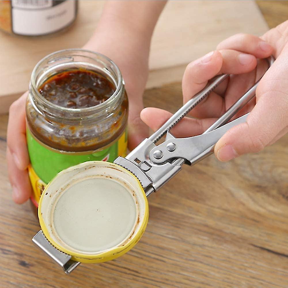 Can Opener，adjustable And Bottle Opener Stainless Steel Multifunction，seniors Lid Opener，non-slip