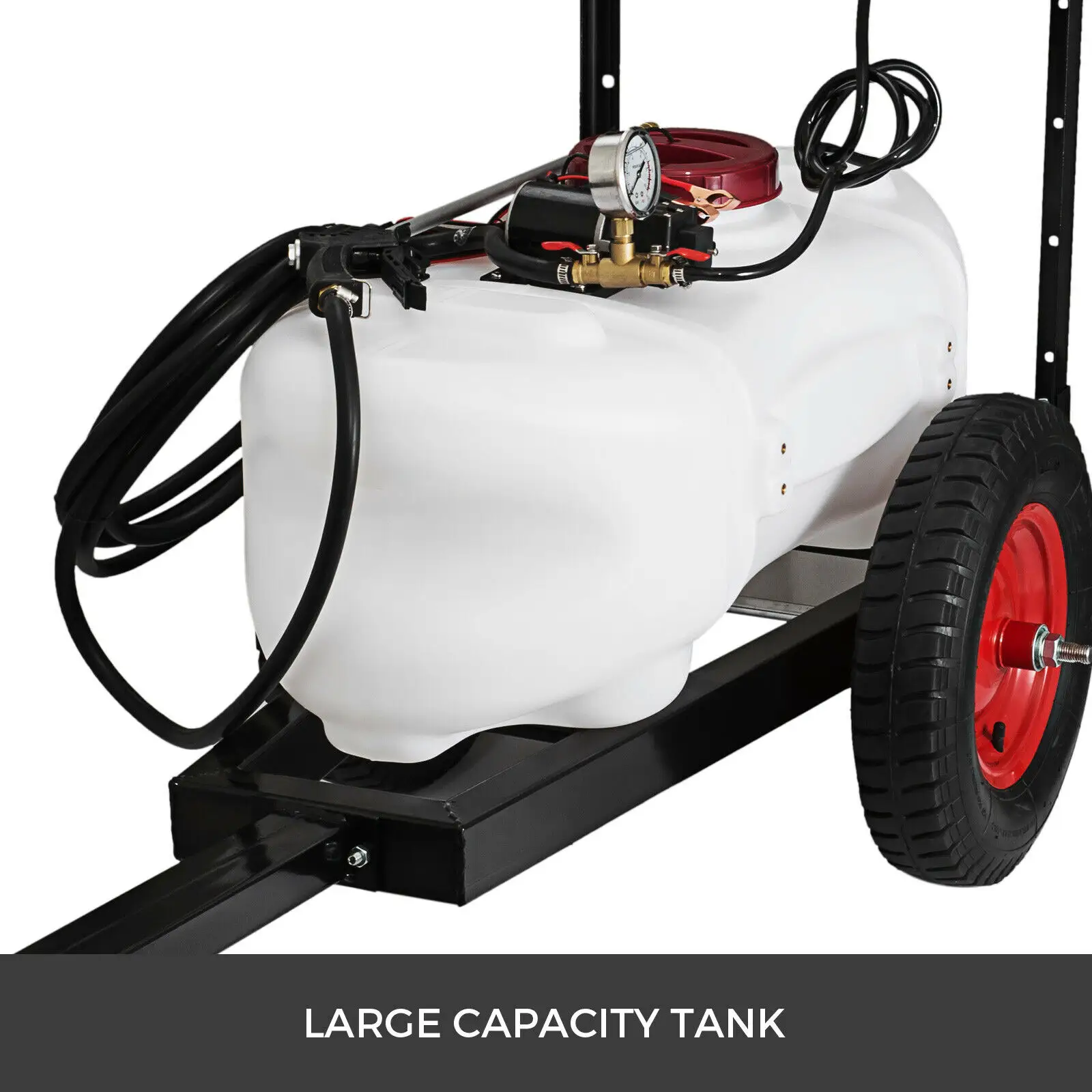 Trailer Sprayer 15.8 Gallon Pull Behind Sprayer 12 Volt Tow Behind and Spot Sprayer 5.5 ft for Garden Farm