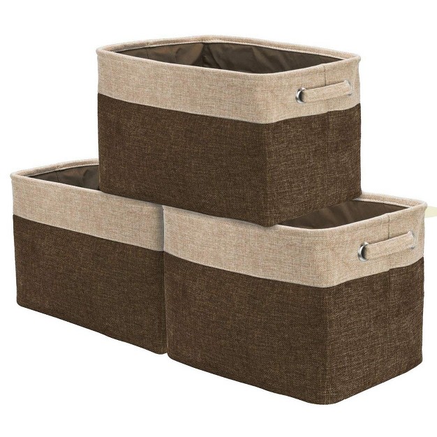 Sorbus Fabric Cubby Organizer Large Sturdy Foldable Storage Bins With Handles Lightweight And Durable 3 Pack