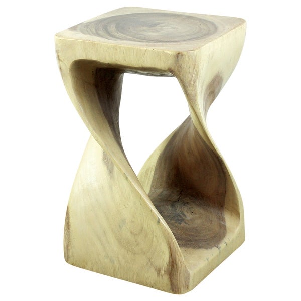 Haussmann? Original Wood Twist Stool 10 X 10 X 16 In High White Oil - 10 x 10 x 16