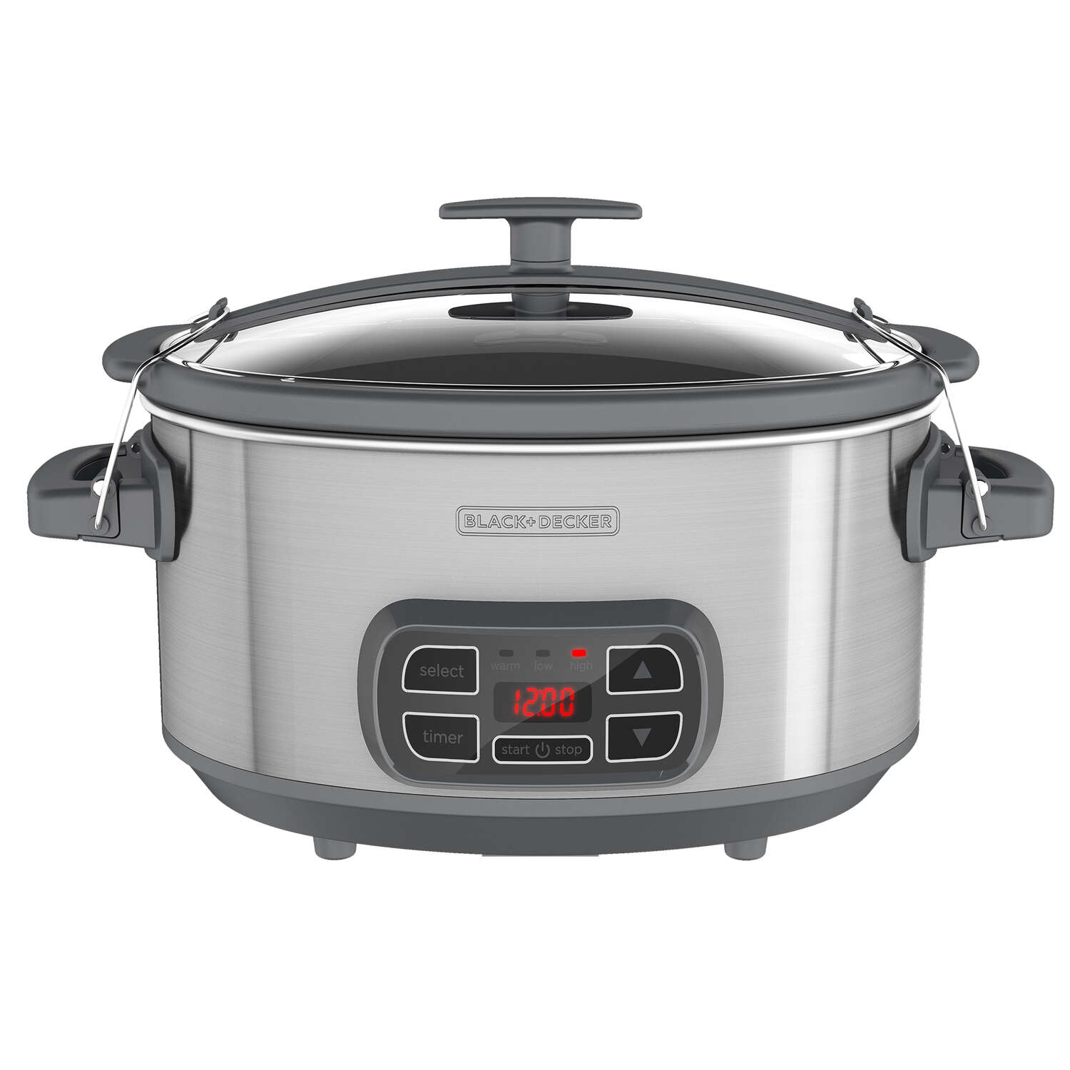 Black+Decker 7 qt Silver Stoneware Slow Cooker