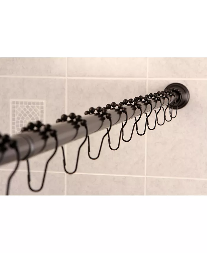 Kingston Brass Edenscape Straight Shower Curtain ROD with Shower Curtain Rings in Oil Rubbed Bronze