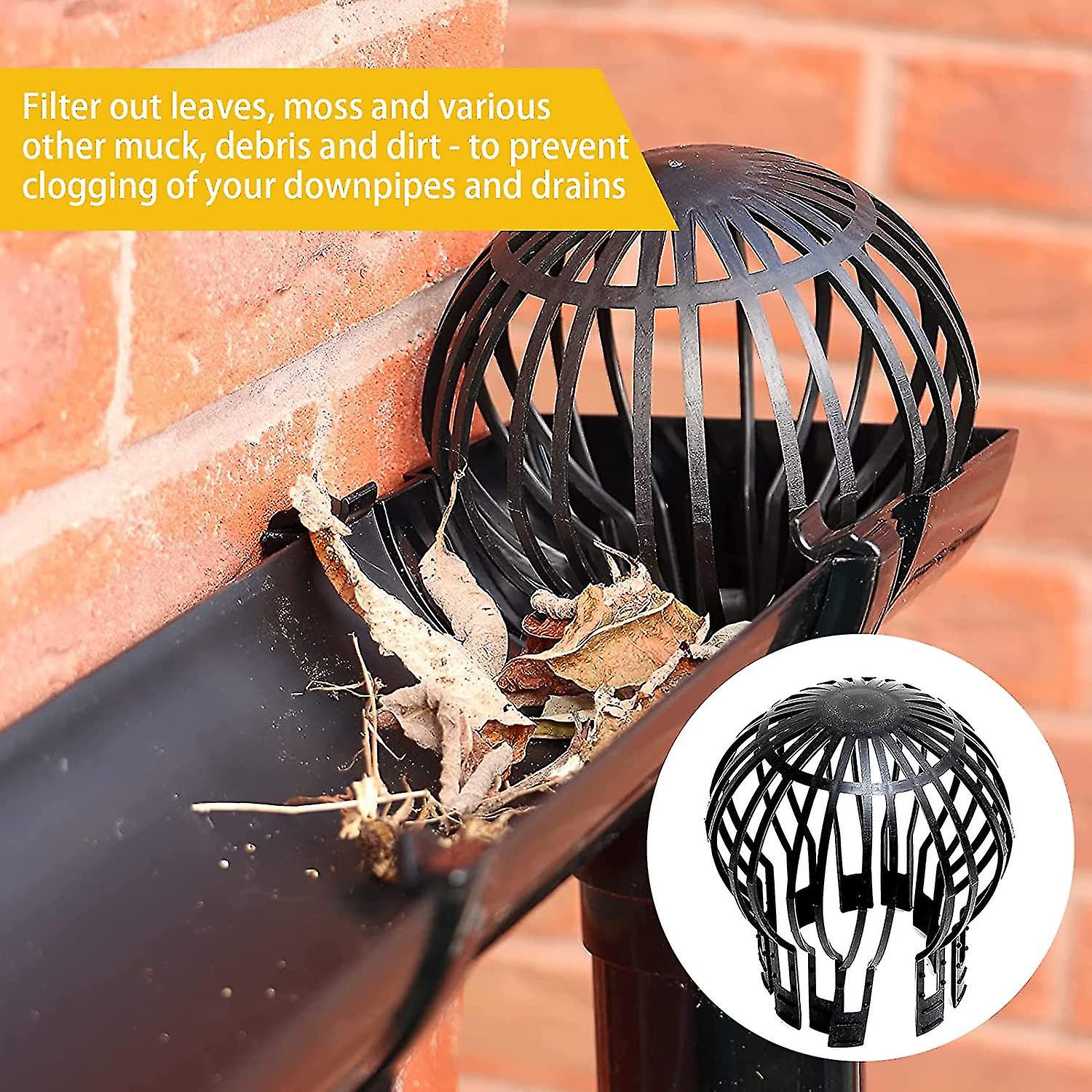 Other Sink Accessory Set Of 4 Soft Plastic Gutter Gutter Strainers To Keep Gutters Unclogged By Leaves， Moss Mud And Other Debris (black Scrollsqy)