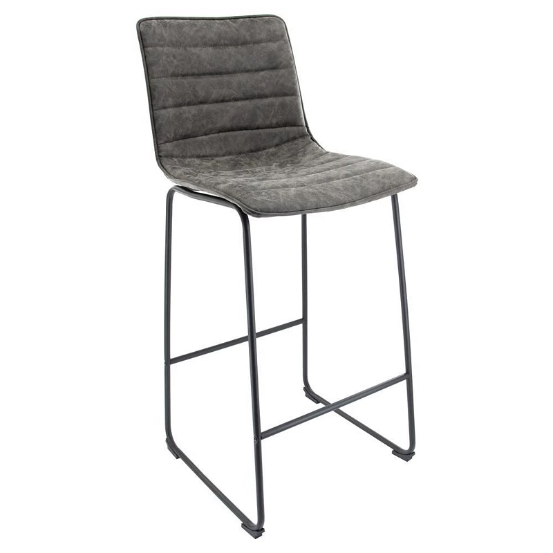 LeisureMod Brooklyn 29.9 Modern Leather Bar Stool