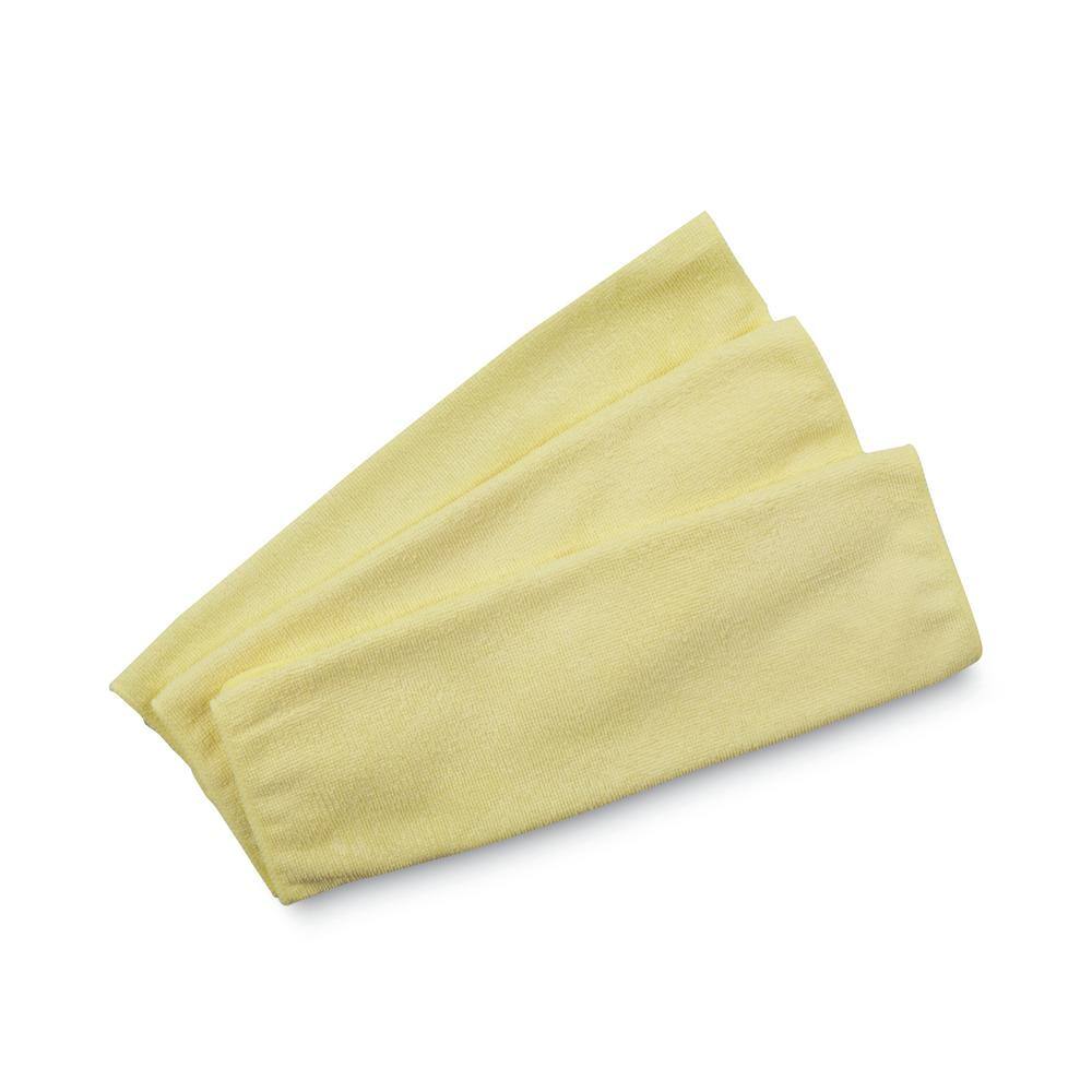 Rubbermaid Commercial Products 16 in. x 16 in. Light Commercial Yellow Microfiber Cloth (24-Count) RCP1820584