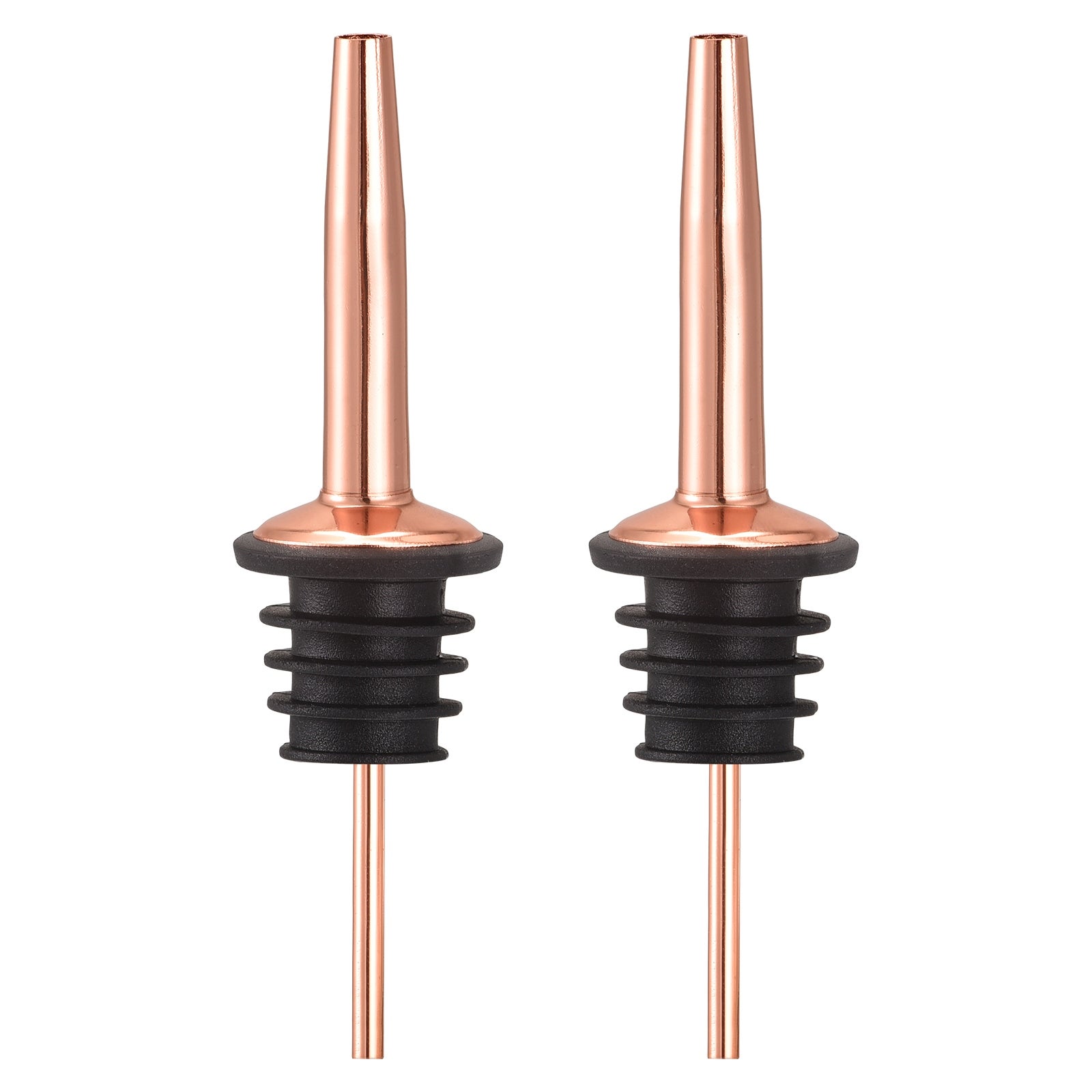 2pcs Stainless Steel Liquor Pourer Wine Bottle Pour Spout Stopper - Rose Gold