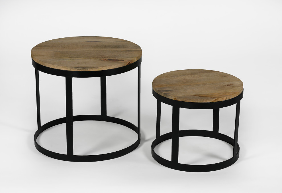 Acero Nesting Table Set of 2   Industrial   Coffee Table Sets   by Union Home  Houzz