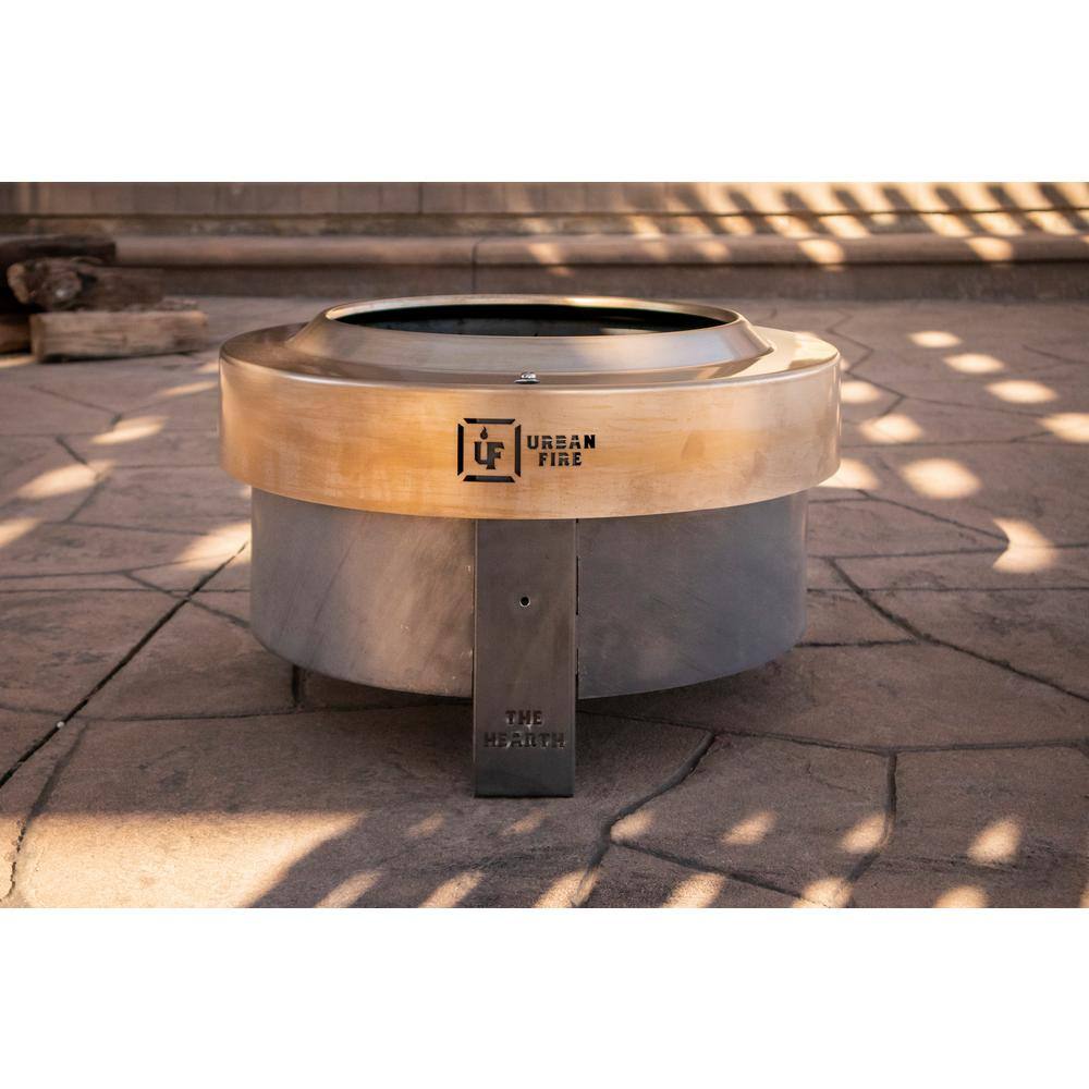 URBAN FIRE Hearth 13 in. H Graphite Edition Steel Fire Pit with Smokeless Technology HRTH-GR