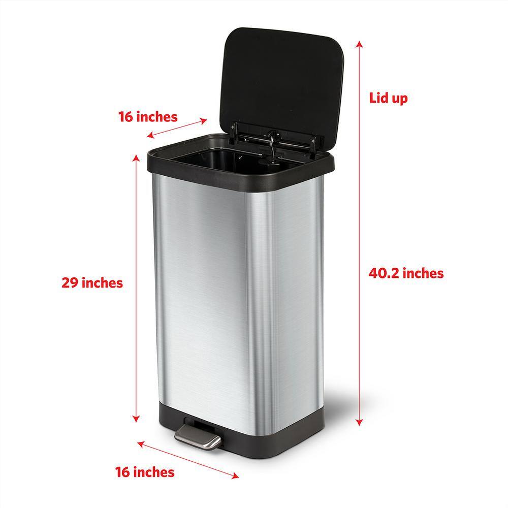 Glad 20 Gal. Stainless Steel Step Can with Antimicrobial Lid GLD-74507