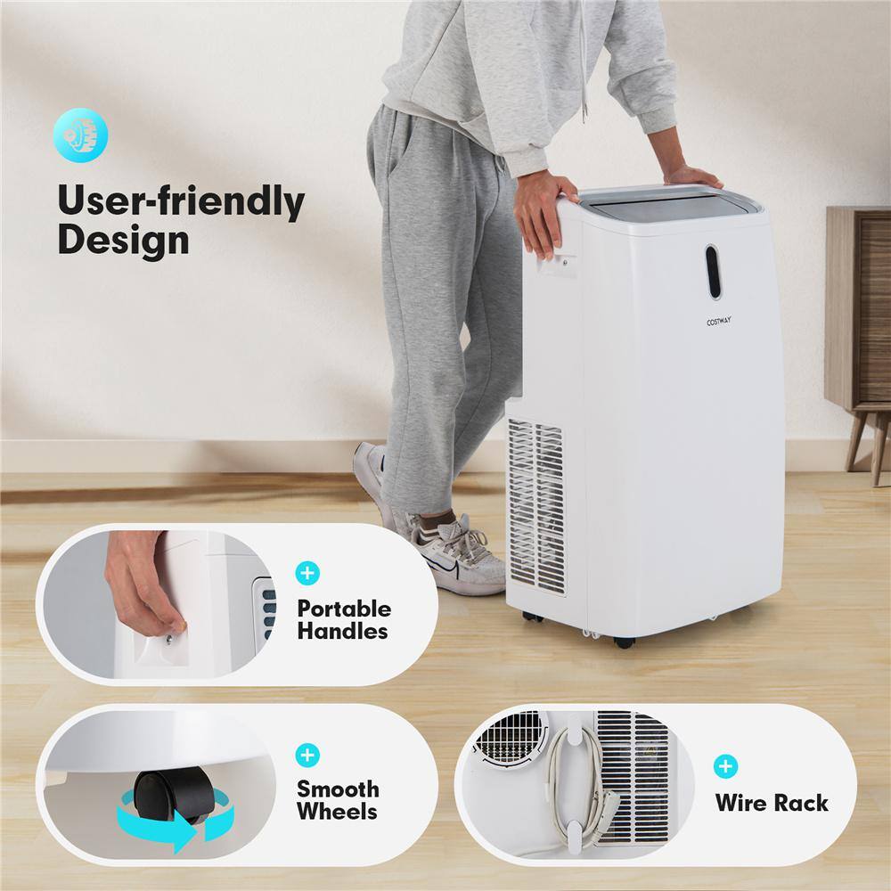 Costway 14000 BTU (8800 BTU DOE) Portable Air Conditioner 4-in-1 Air Cooler with App and Wi-Fi Smart Control FP10116US-WH