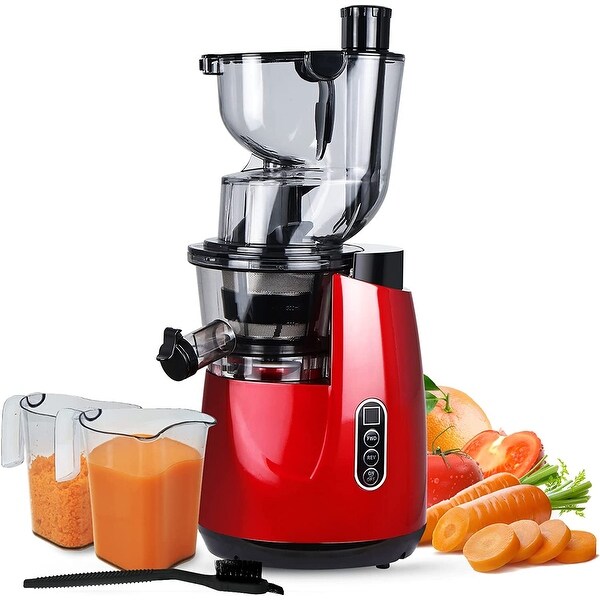 Cold Press Juicer Machine， Slow Juicer Cold Press; Wide Feed Chute， 200W Slow Masticating Juicer Machine for Vegetable and Fruit