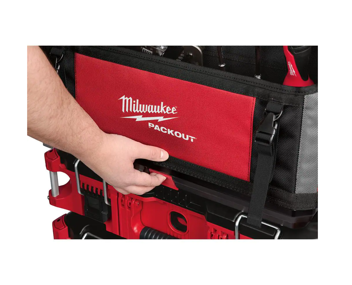 Milwaukee 48-22-8320-48-22-6625 20 in. PACKOUT Tote with 25 ft Compact Tape Measure