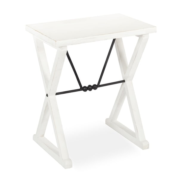 Kate and Laurel Travere Wood and Metal Side Table - 22x14x26