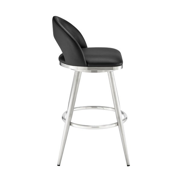 Lottech Modern Swivel Bar/Counter Stool with Faux Leather and Metal