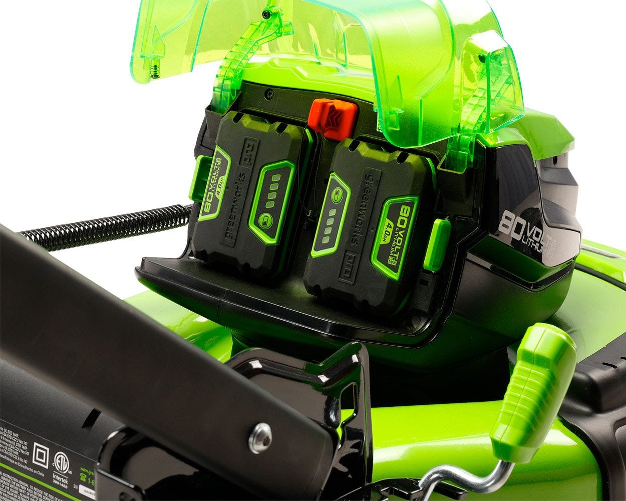 80V 21'' Self Propelled Lawn Mower  (2) 4.0 Ah Batteries | Greenworks Tools