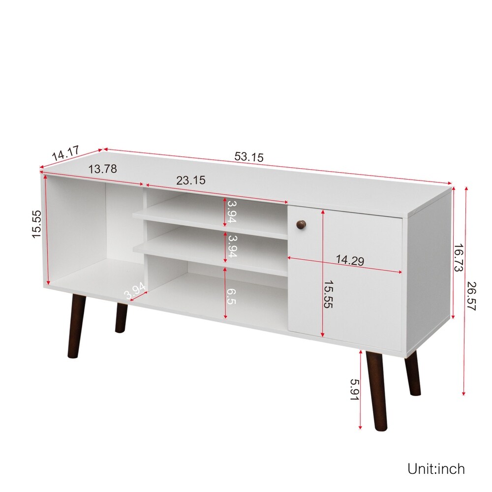 TV Stand with 1 storage and 2 shelves Cabinet