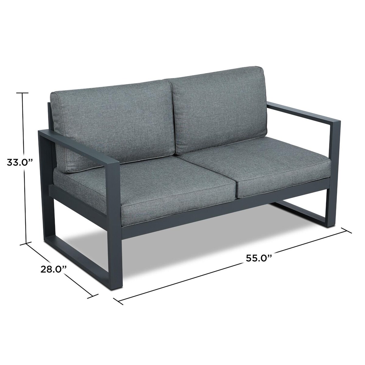 Lakeview Villa Flora Aluminum Loveseat