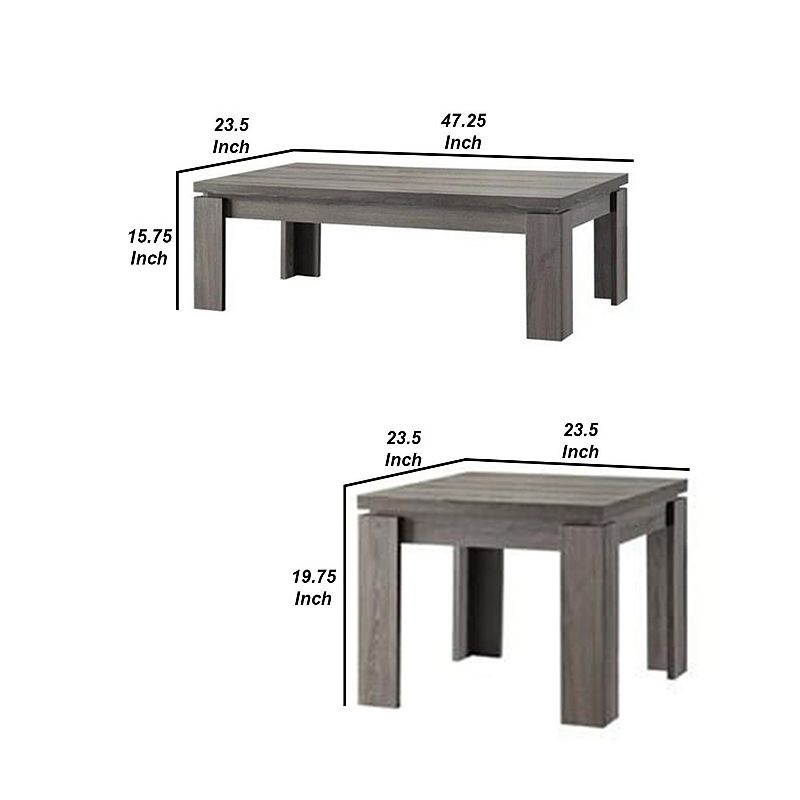 Enormous 3 piece weathered Gray occasional Table set