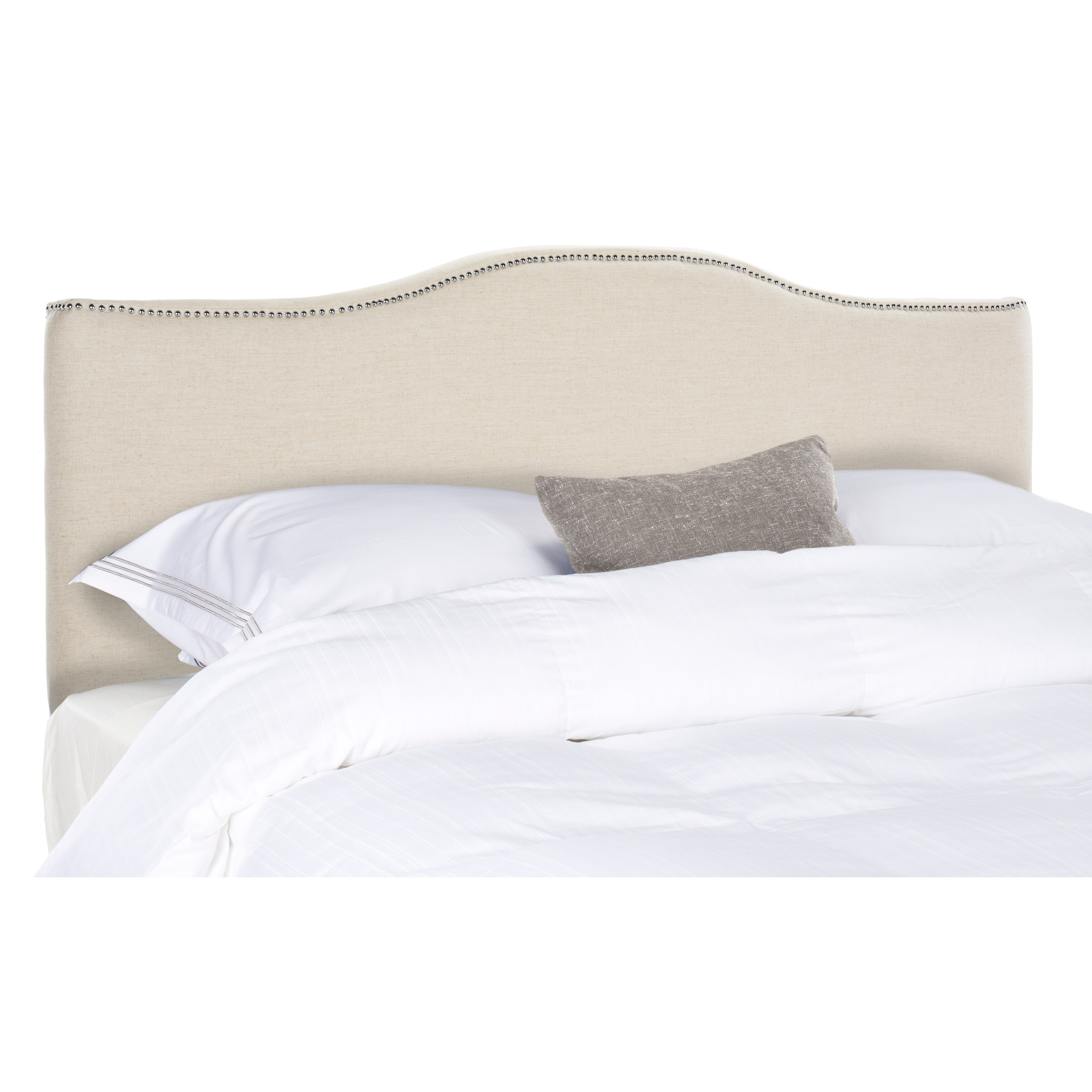 SAFAVIEH Jeneva King-size Off-white Linen Camelback Headboard - - 21131075