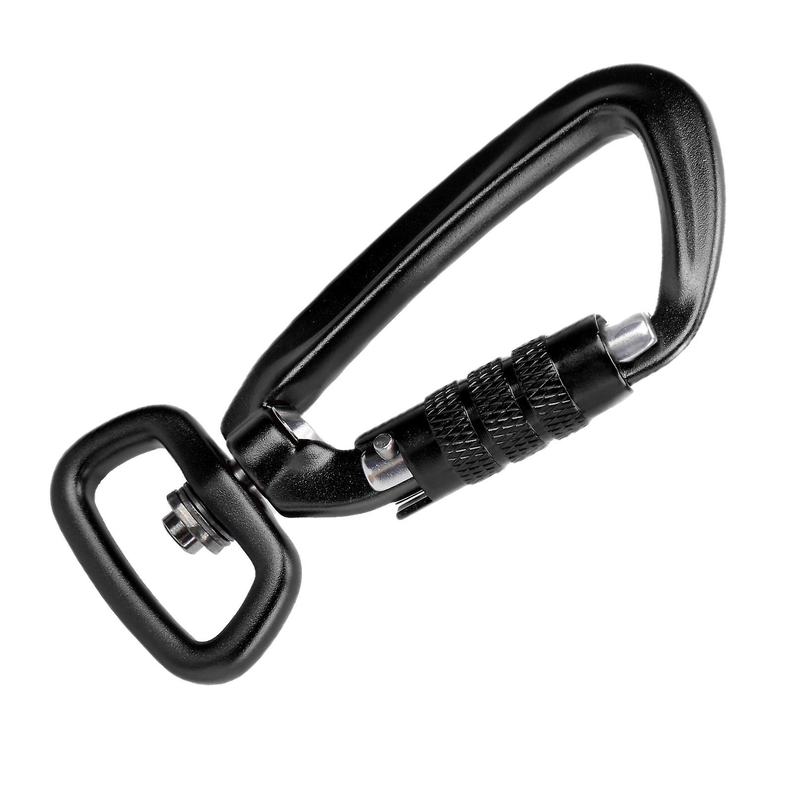 Carabiner Clip Auto Locking Square Bottom 360 Rotational Hook Accessory For Dog Leash Hammocks Backpacksblack