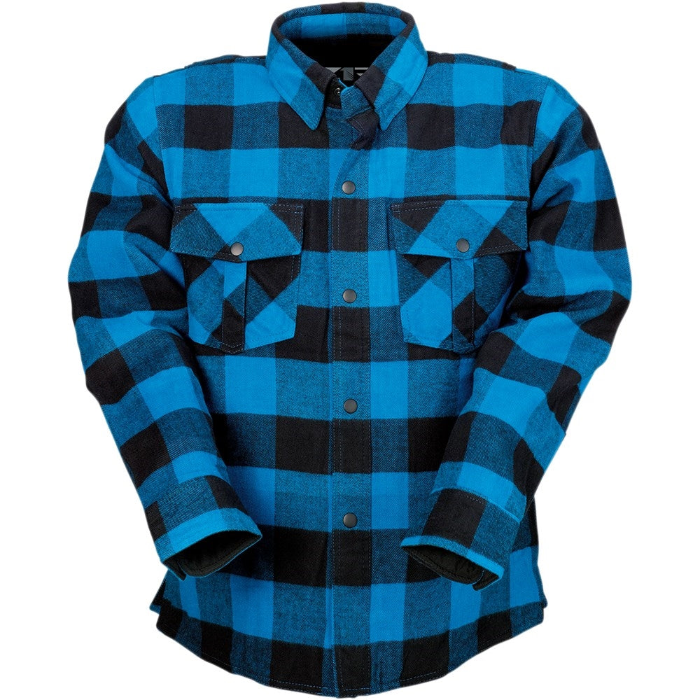 Z1R The Duke Flannel Moto Shirt - Black/Blue