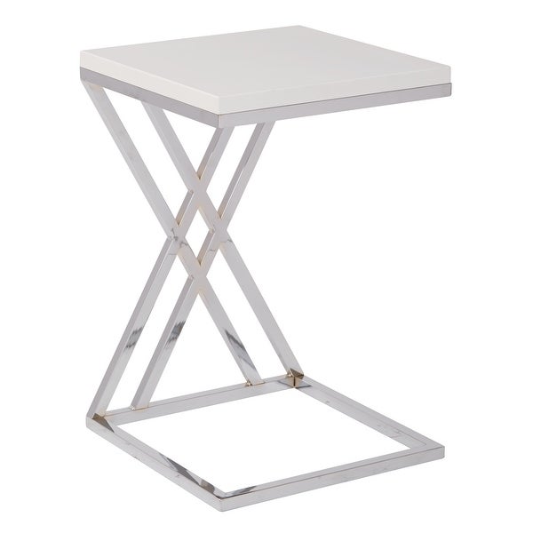 Wall Street Side Table in Chrome Finish