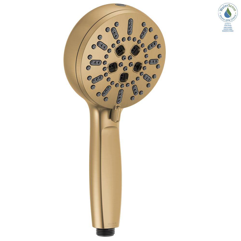 Delta 7-Spray Patterns 4.5 in. Wall Mount Handheld Shower Head 1.75 GPM with Cleaning Spray in Champagne Bronze 59584-CZ-PR-PK