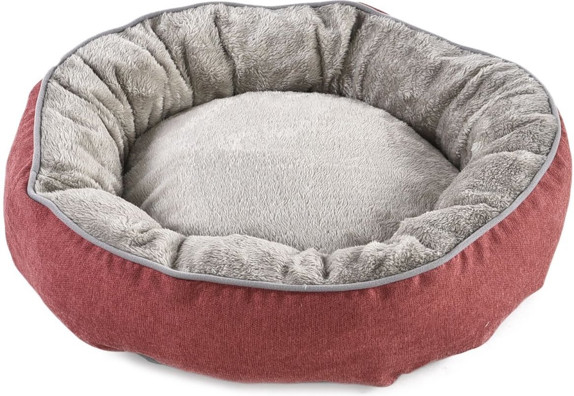 Max and Marlow Plush Round Bolster Cuddler Cat and Dog Bed