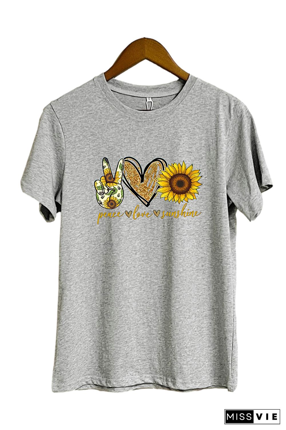 Peace Love Sunshine Short Sleeve Graphic Tee Wholesale