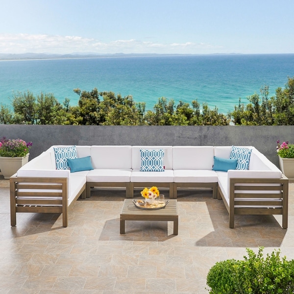 Oana Outdoor Acacia Sectional Sofa Set by Christopher Knight Home