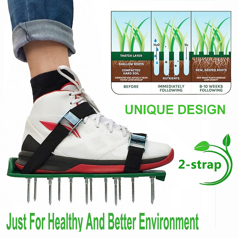 Lawn Aerator Shoes Effective Tool For Aerating Yard Soil 2.2 Green