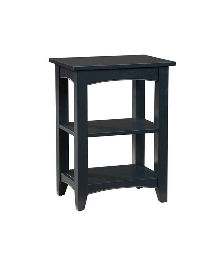 Alaterre Furniture Shaker Cottage 2 Shelf End Table Charcoal Gray