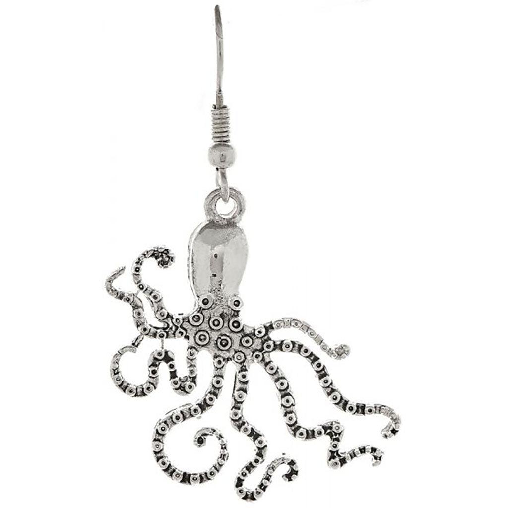 Rain  Silver Crazy Legs Octopus Earrings