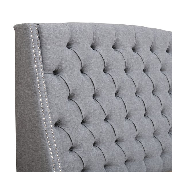 Madison Park Estella Grey Upholstery Headboard - - 15871108