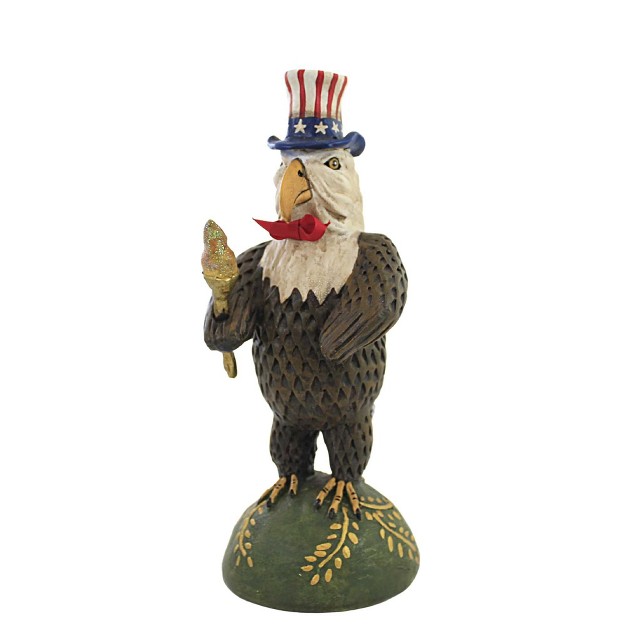 Charles Mcclenning Sweet Liberty One Figurine 9 5 Inches Eagle Patriotic Flag 24192 Polyresin Brown