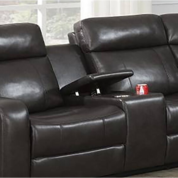 3 Pieces Gel Leatherette Manual Reclining Sectional