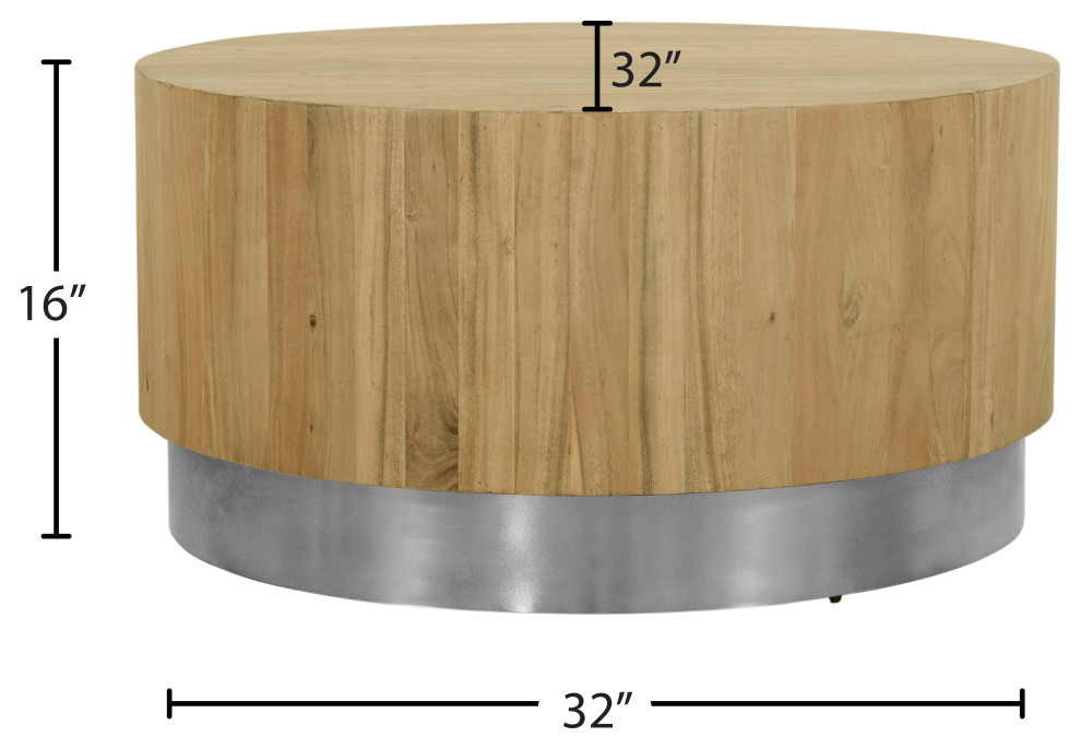 Acacia Wood Top Coffee Table   Contemporary   Coffee Tables   by Meridian Furniture  Houzz