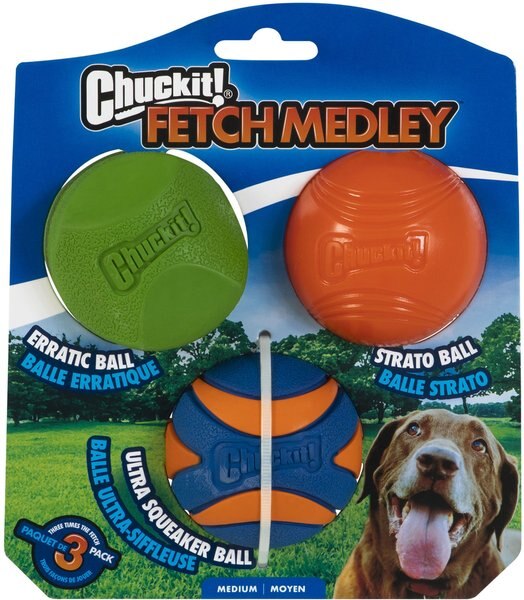 Chuckit! Fetch Ball Medley 2 Triple Pack Ball Dog Toy