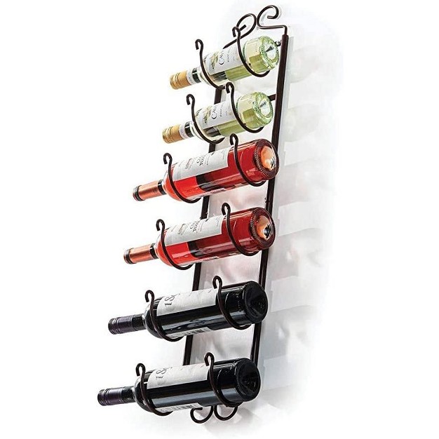 Towel Rack And Wine Rack Organizer For Wall Mount With 6 Levels Holder For Wine Bottles Or As Bathroom Towel Holder In Bronze Homeitusa