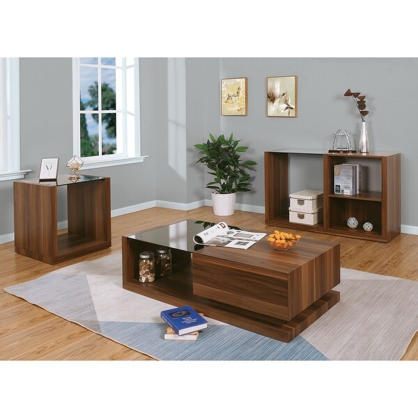 Furniture of America Valmont Contemporary Walnut 22-inch Side Table