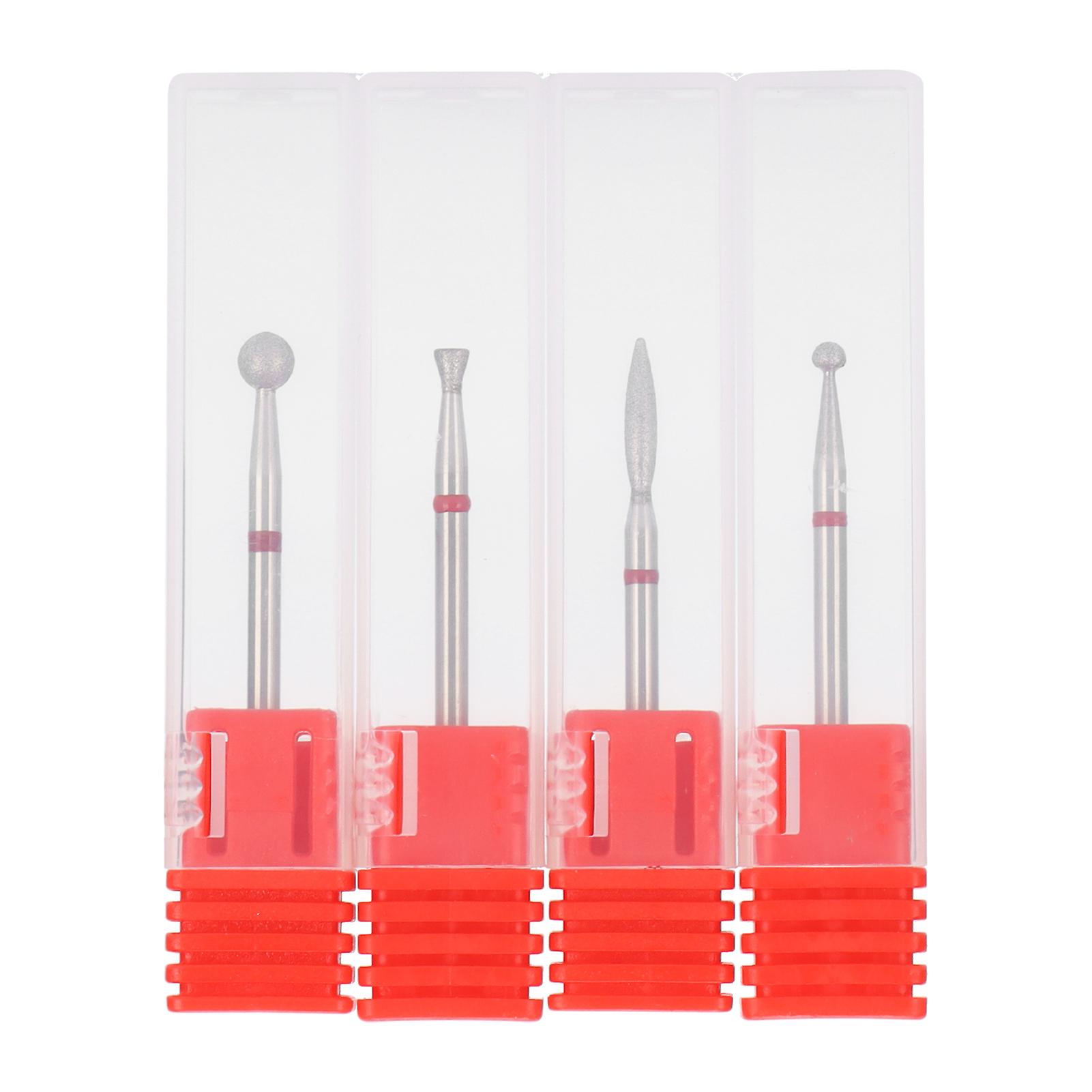 4pcs Nail Drill Bits Electric Rotary Professional Manicure Pedicure Polishing Head Set For Home Salon