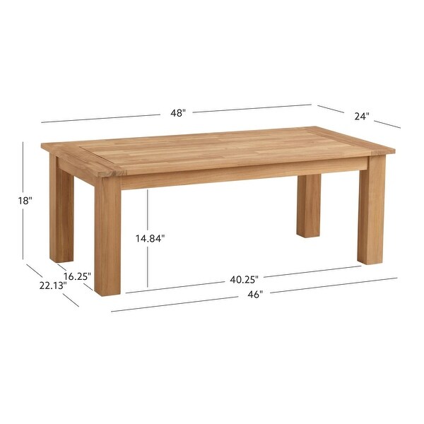 Clermont Outdoor Natural Teak Coffee Table